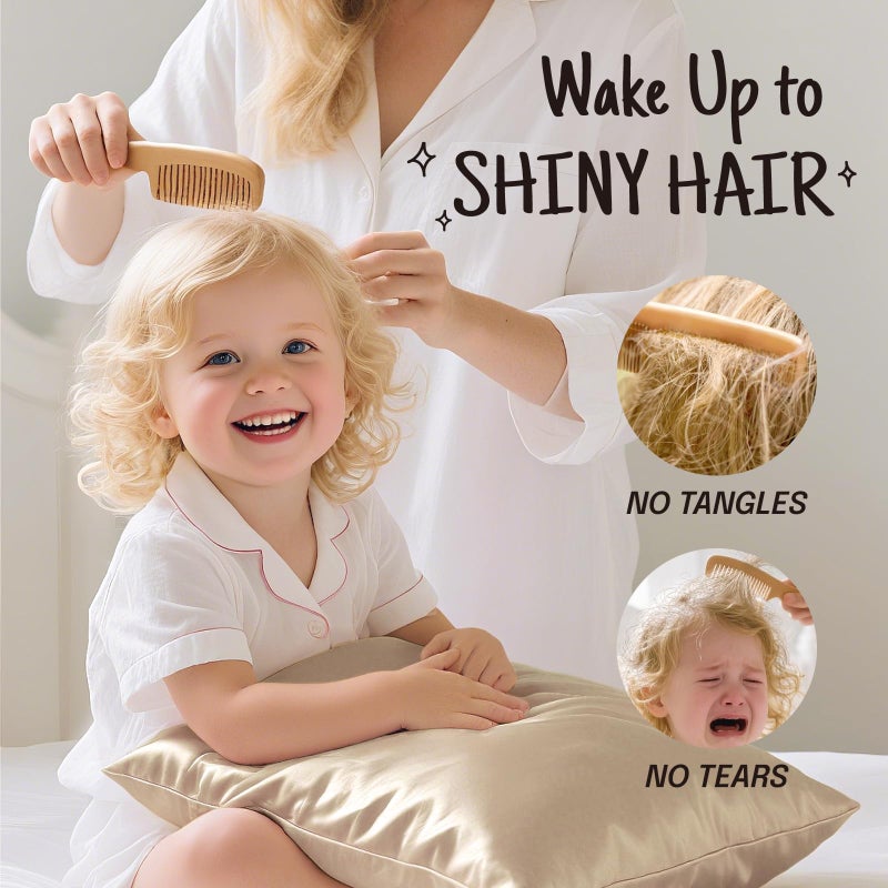 OLESILK أولسيلك 100% حرير توت للأطفال غطاء وسادة للشعر والبشرة، كلا الجانبين 19 موم حرير طبيعي نقي غطاء وسادة سفر بسحاب مخفي، 13"x 18"، بني رمادي - Image 4